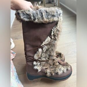 Ulu of Alaska Real Rabbit Fur Snow Boots | Warm Leather Arctic Style 7.5